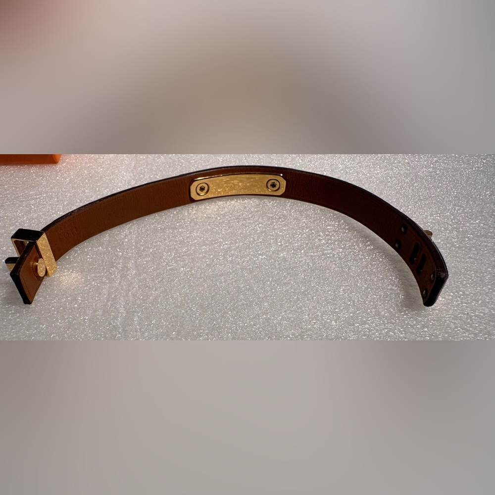 Hermes Brown Leather Bracelet with Gold Hardware - Picture 10 of 16